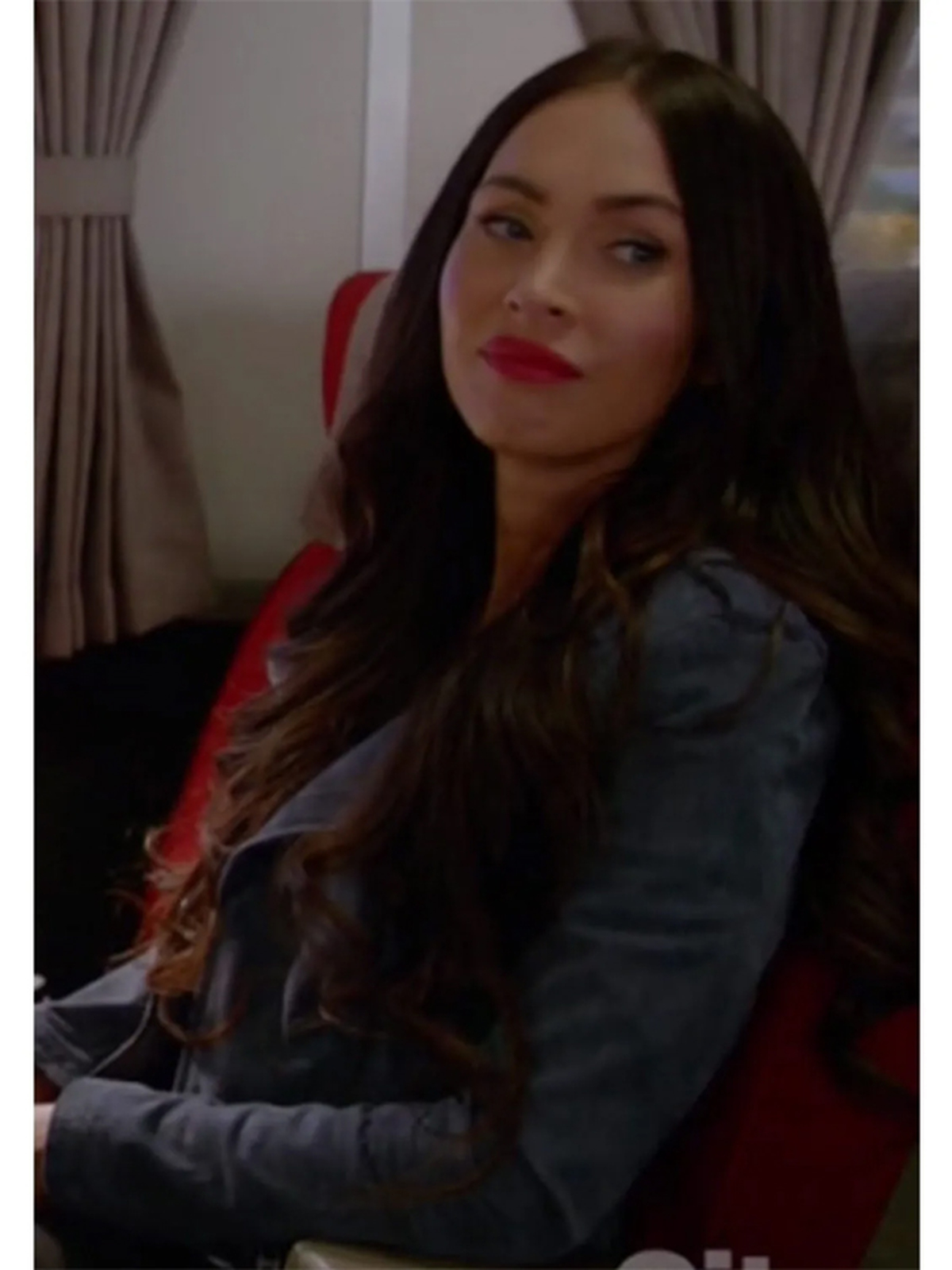 New Girl S6 Megan Fox Blue Biker Jacket