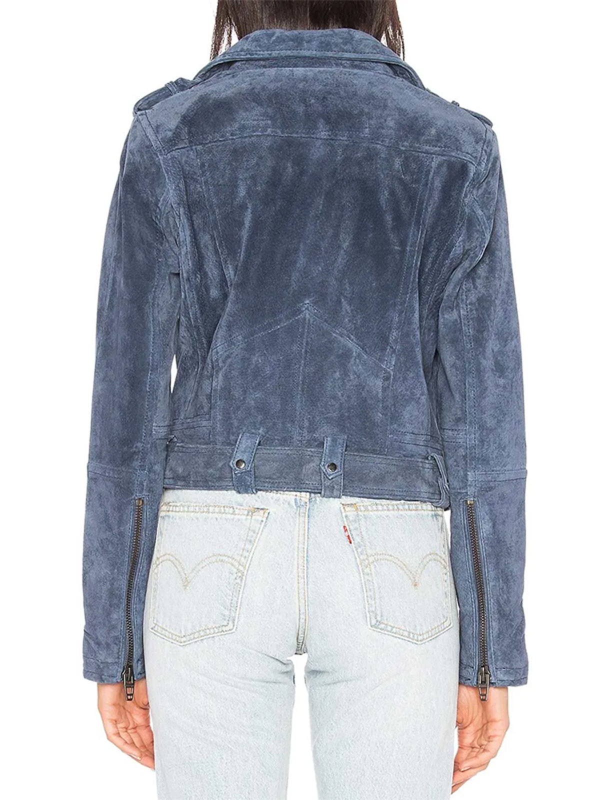 New Girl S6 Megan Fox Blue Biker Jacket