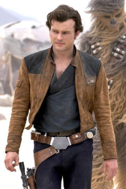 Solo A Star Wars Story Alden Ehrenreich Brown Leather Jacket