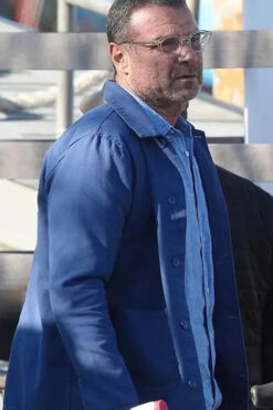 The Perfect Couple Liev Schreiber Blue Cotton Jacket