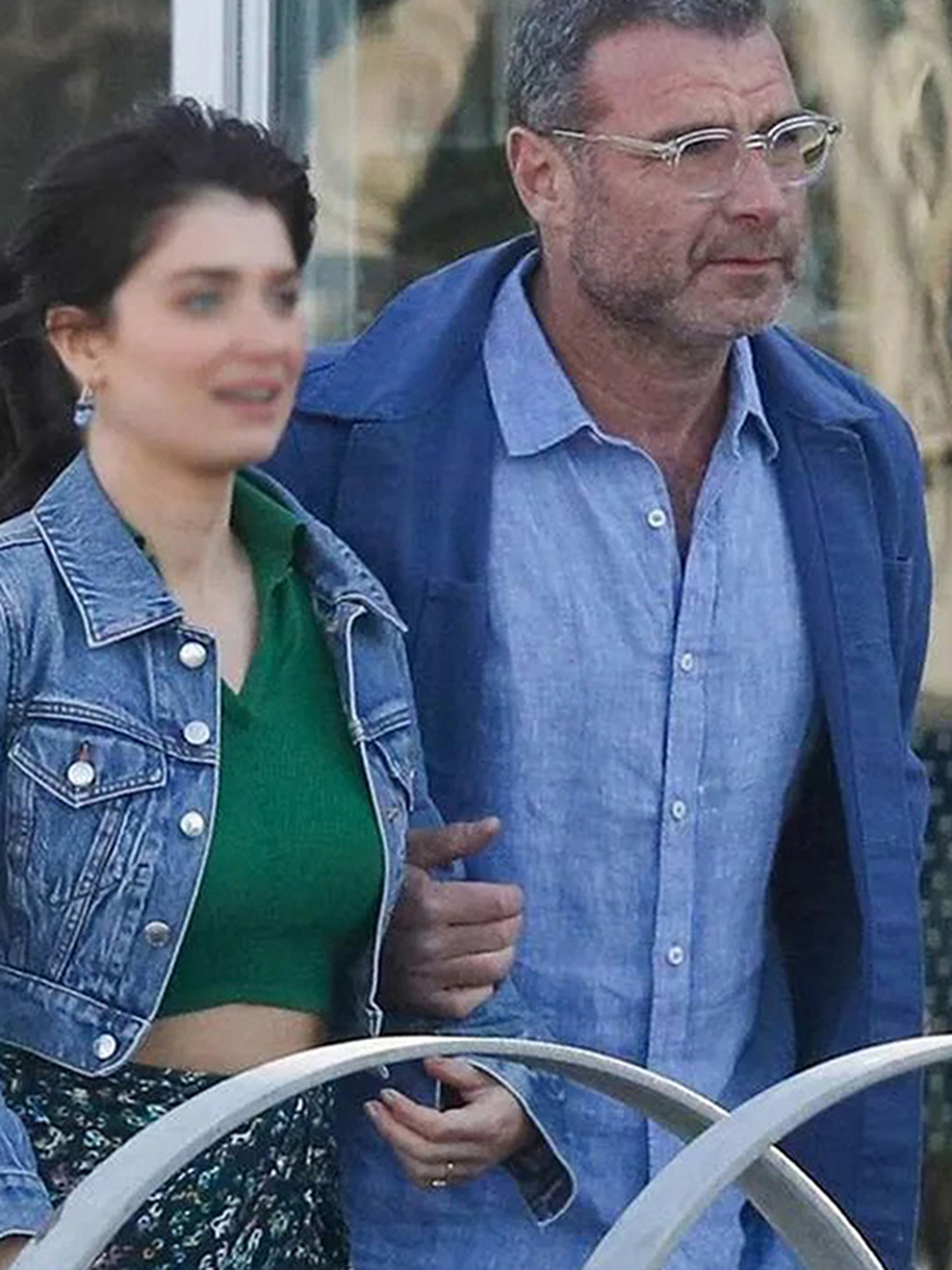 The Perfect Couple Liev Schreiber Blue Cotton Jacket