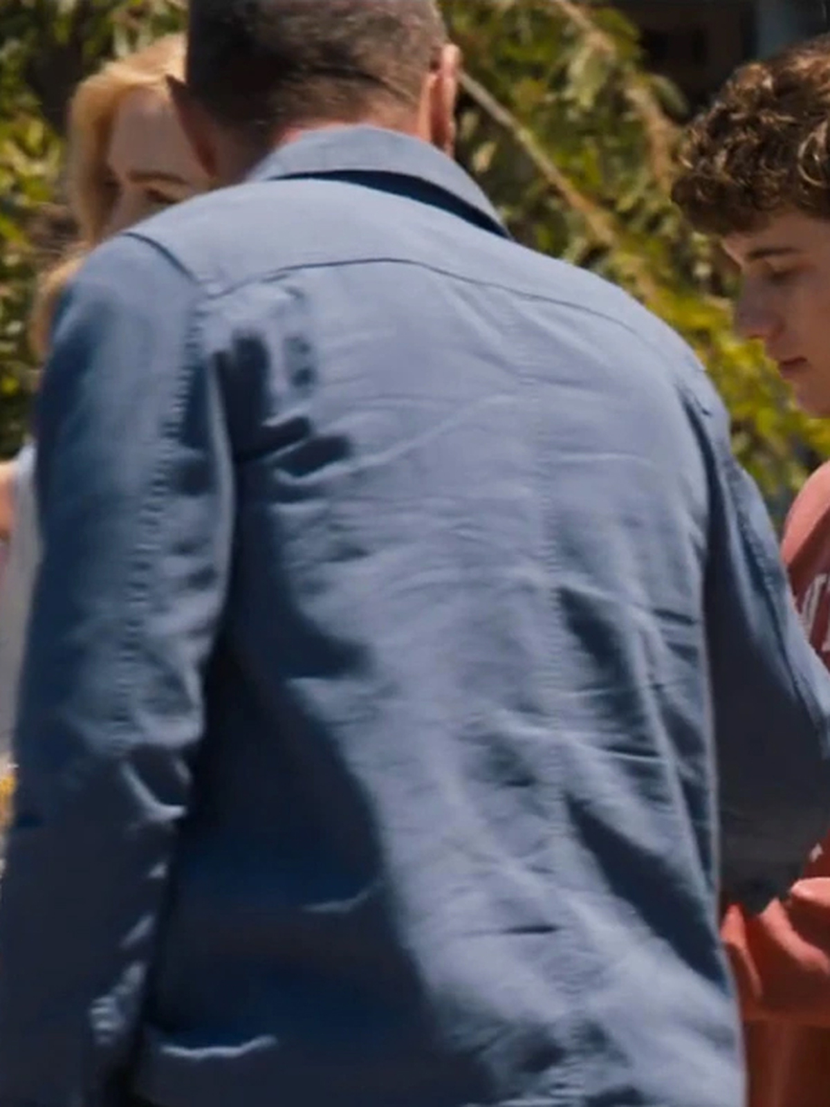 The Perfect Couple Liev Schreiber Blue Cotton Jacket