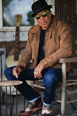 Tito Jackson Brown Suede Leather Jacket