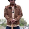 Tito Jackson Brown Suede Leather Jacket