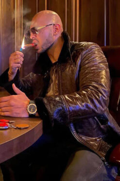 Top G Andrew Tate Brown Shearling Leather Jacket