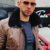 Top G Andrew Tate Brown Shearling Leather Jacket