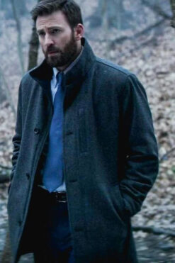 Defending Jacob Chris Evans Gray Wool Coat