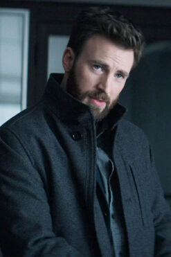 Defending Jacob Chris Evans Gray Wool Coat