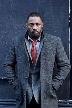 Luther DCI Idris Elba Gray Wool Coat