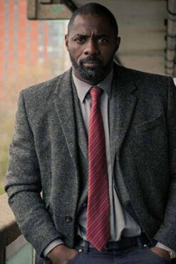 Luther DCI Idris Elba Gray Wool Coat