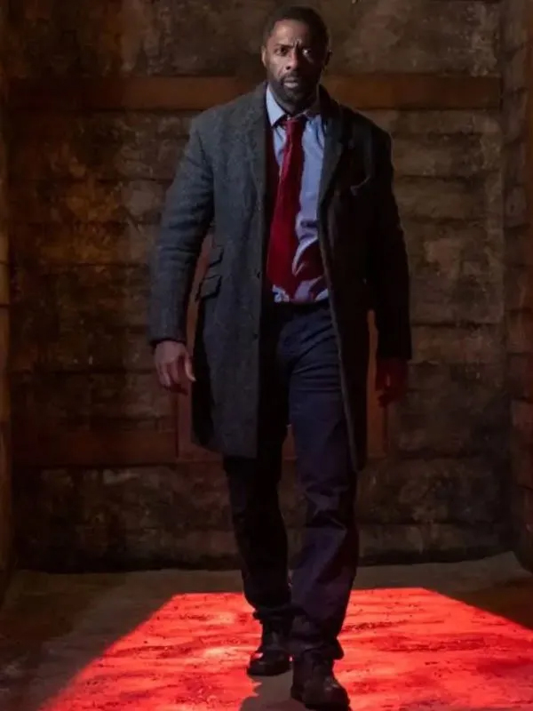 Luther DCI Idris Elba Gray Wool Coat