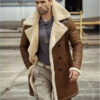 Mens Flight Sheepskin B3 Shearling Aviator Leather Coat