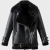 Mens Shearling Winter Black Leather Jacket