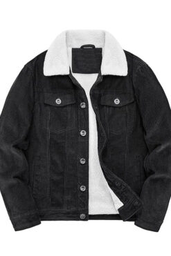 Men's Vintage Sherpa Lined Corduroy Trucker Jacket