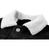 Men's Vintage Sherpa Lined Corduroy Black Trucker Jacket