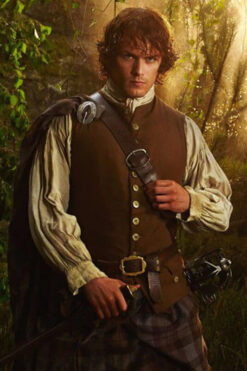 Outlander S03 Jamie Fraser Brown Wool Vest