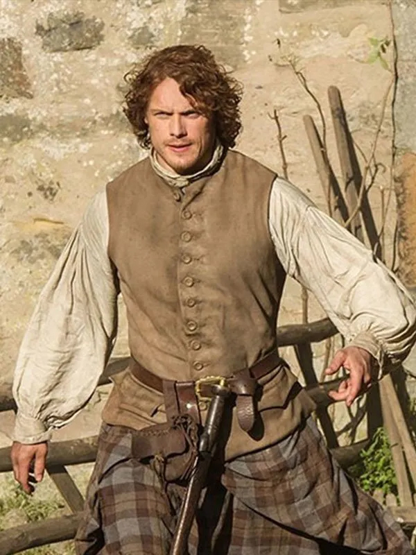 Outlander S03 Jamie Fraser Brown Wool Vest