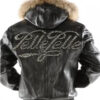 Pelle Pelle Hooded Script Black Leather Jacket