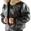 Pelle Pelle Hooded Script Black Leather Jacket