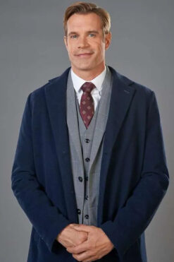 Stephen Huszar A Royal Christmas Crush Blue Wool Coat
