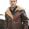 B3 Bomber 1941 Pearl Harbor Brown Shearling Leather Jacket