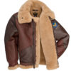 B3 Bomber 1941 Pearl Harbor Brown Shearling Leather Jacket