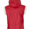 Christmas Santa Claus Hooded Red Leather Vest