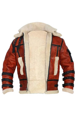 Aviator Sheepskin RAF Mens B6 Waxed Shearling Leather Jacket