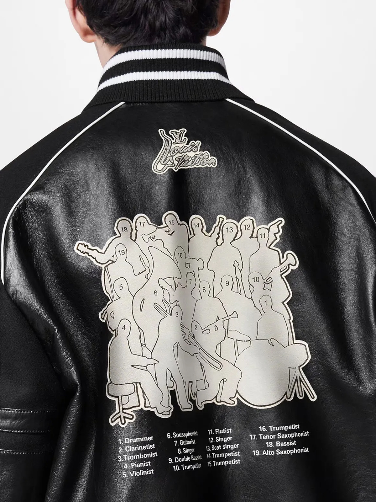 1AATMF Blouson Black Varsity Leather Jacket