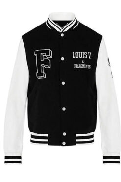 Black Fragment Louis Vuitton Letterman Jacket