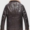 Mens Sheepskin Shearling Brown Leather Jacket