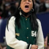 Dawn Staley LV Patch Green Varsity Jacket