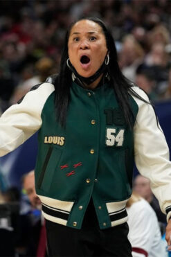 Dawn Staley LV Patch Green Varsity Jacket