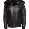 Gregos Hooded Varsity Sheepskin Shearling Jacket