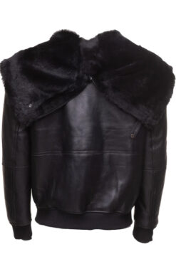 Gregos Hooded Varsity Sheepskin Shearling Jacket