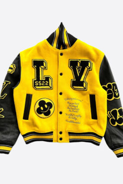 Louis Vuitton Yellow Varsity Leather Jacket
