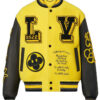 Louis Vuitton Yellow Varsity Leather Jacket