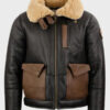 Mens B3 Sheepskin Black Shearling Bomber Jacket