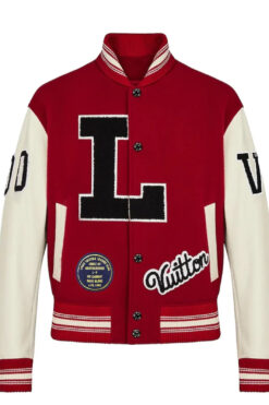 Pop Smoke Dreaming Louis Vuitton Red Varsity Jacket