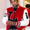 Pop Smoke Dreaming Louis Vuitton Red Varsity Jacket