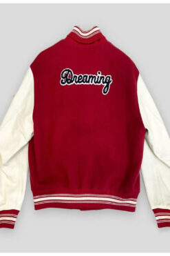 Pop Smoke Dreaming Louis Vuitton Red Varsity Jacket