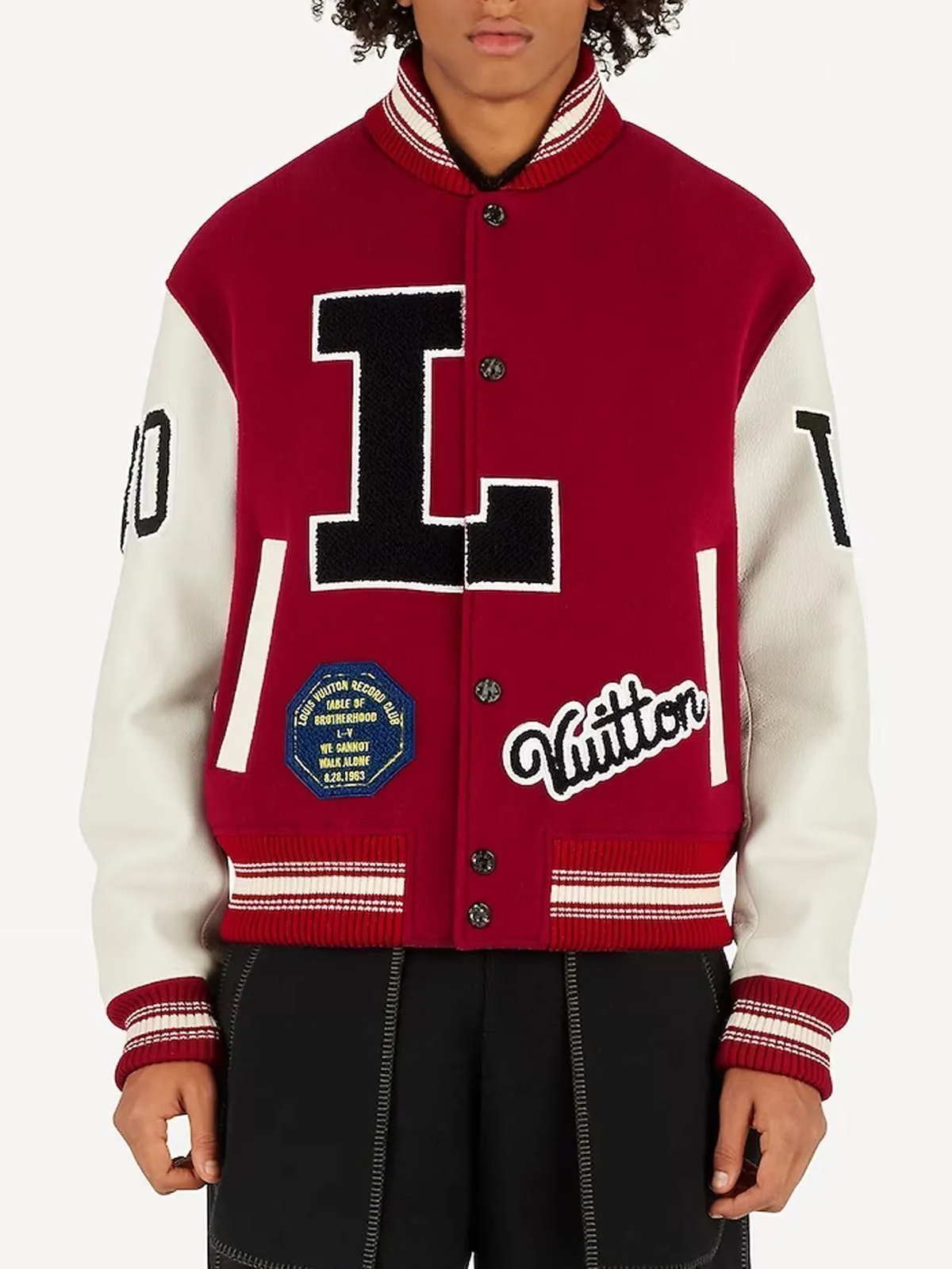 Pop Smoke Dreaming Louis Vuitton Red Varsity Jacket