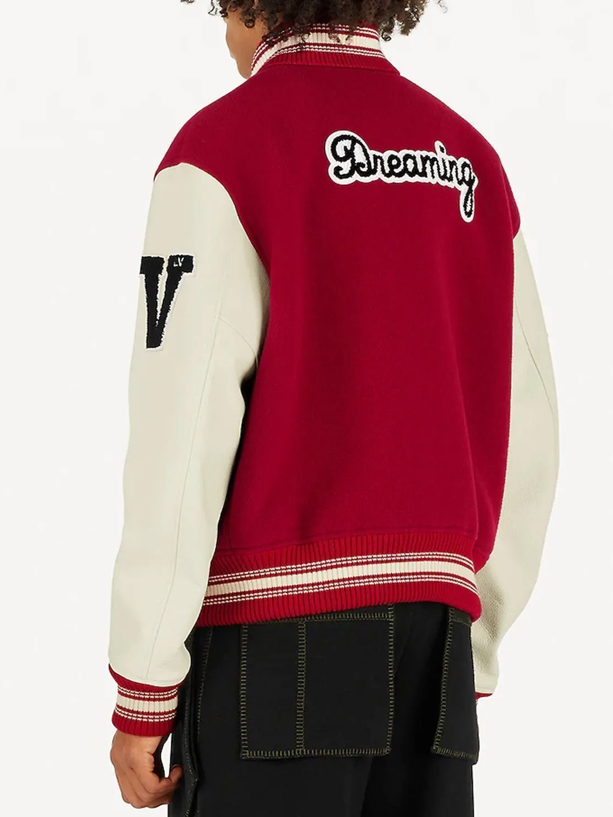Pop Smoke Dreaming Louis Vuitton Red Varsity Jacket