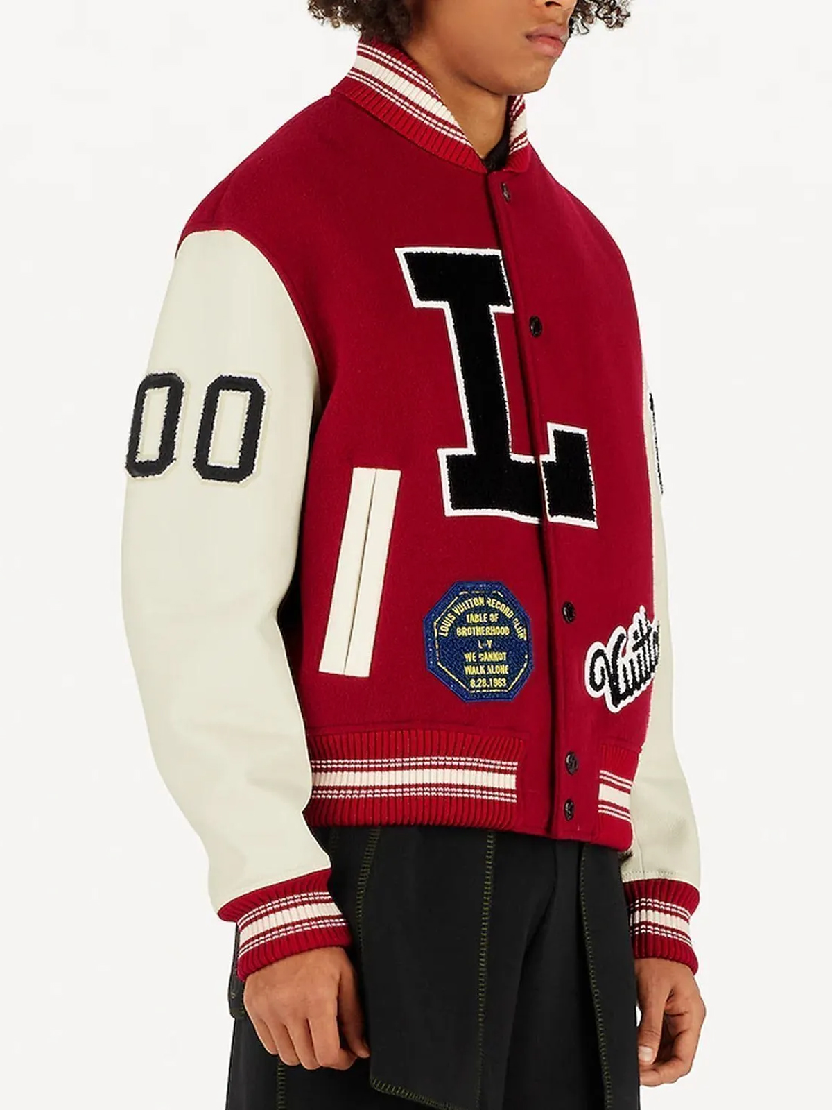 Pop Smoke Dreaming Louis Vuitton Red Varsity Jacket
