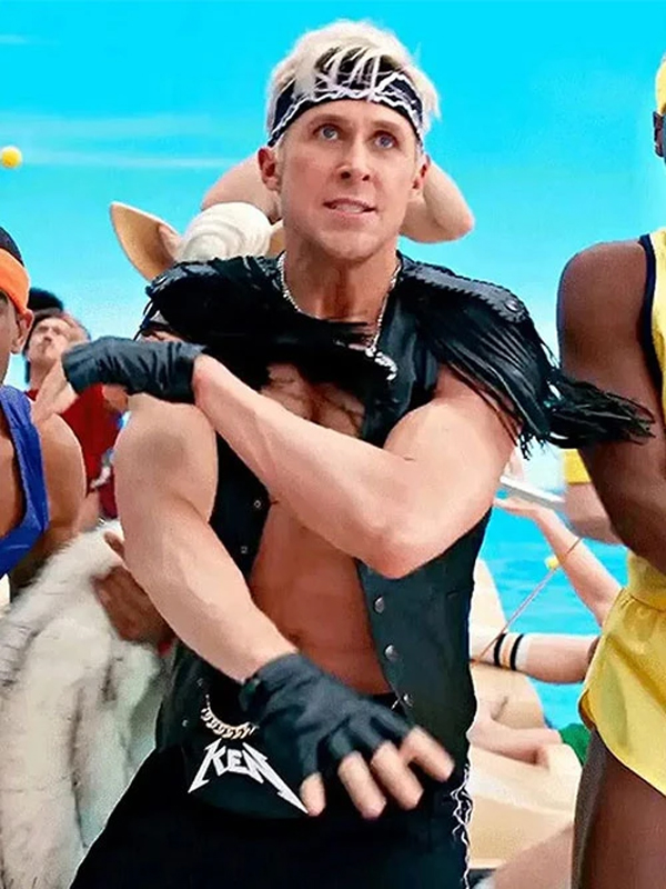 Barbie Ryan Gosling Black Leather Vest