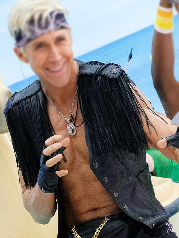 Barbie Ryan Gosling Black Leather Vest