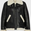 Womens Aviator Sheepskin Shearling Leather Jacket