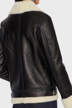 Womens Aviator Sheepskin Shearling Leather Jacket