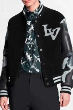 The Kid Laroi Wrong LV Camo Varsity Jacket