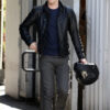 Nicholas Hoult Black Biker Leather Jacket